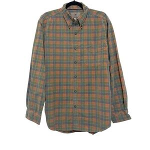 Vintage The Territory Ahead Corduroy Checkered Red & Green Button Down Shirt